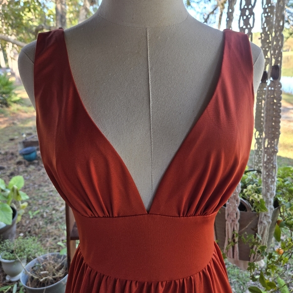 Ever Pretty Chiffon High Slit Sleeveless Formal Dress In Burnt Orange Size 4 - Picture 4 of 16